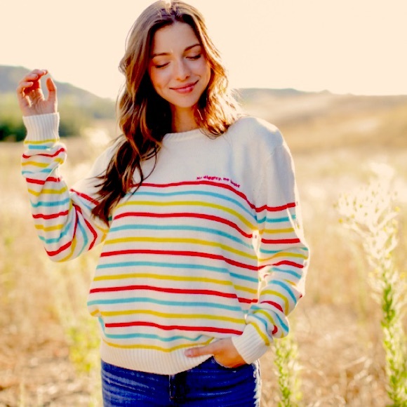 Nwot Smp No Diggity Rainbow Sweater S 